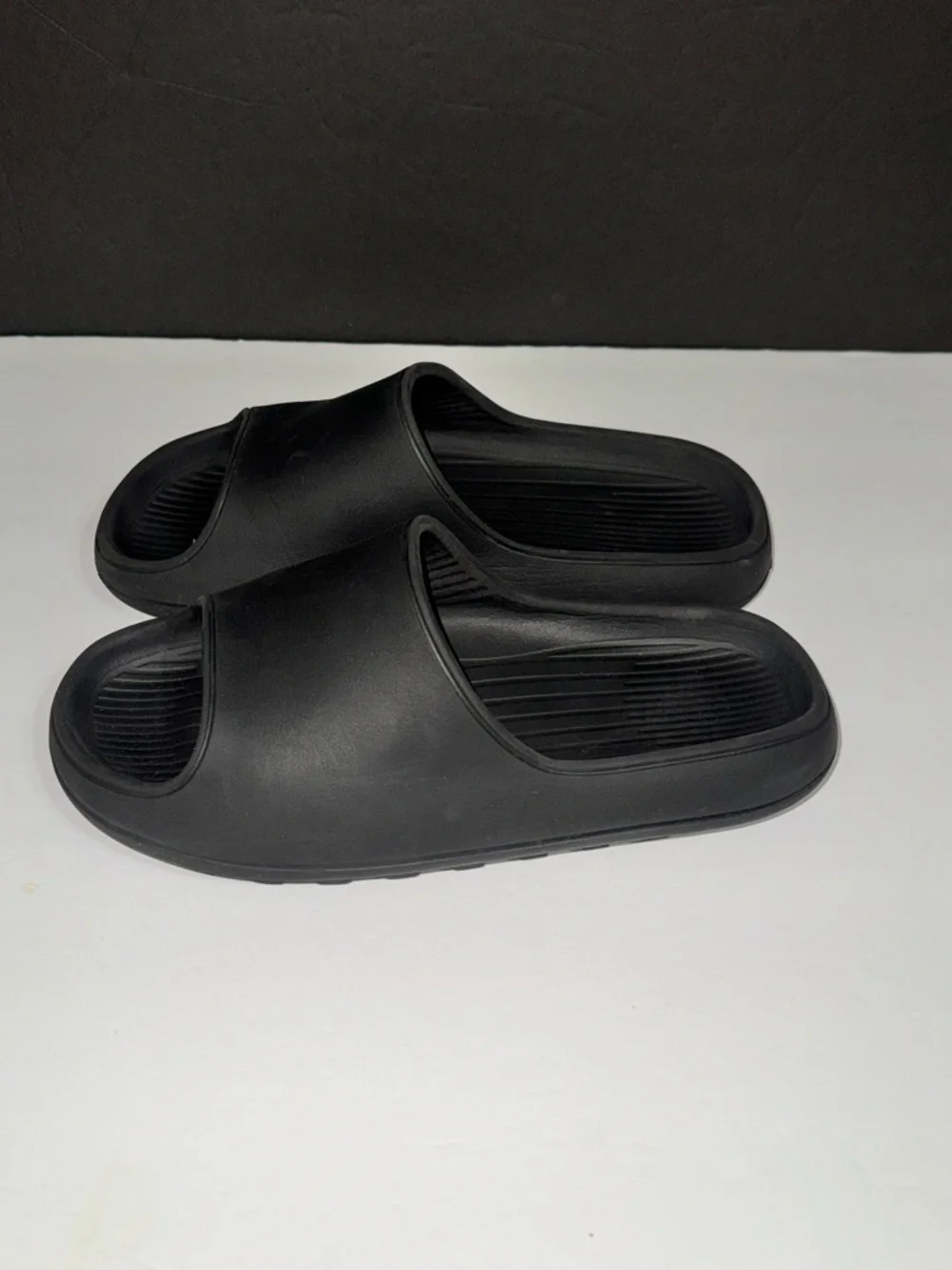 Black Men's Slide Sandals - Comfort Slip-On